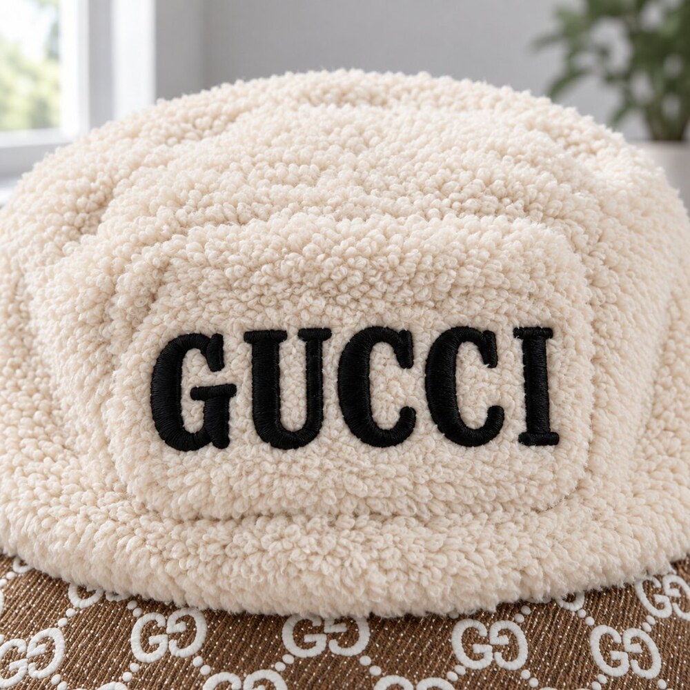 Gucci Ivory Plush GG Bucket Hat - Picture 5 of 6